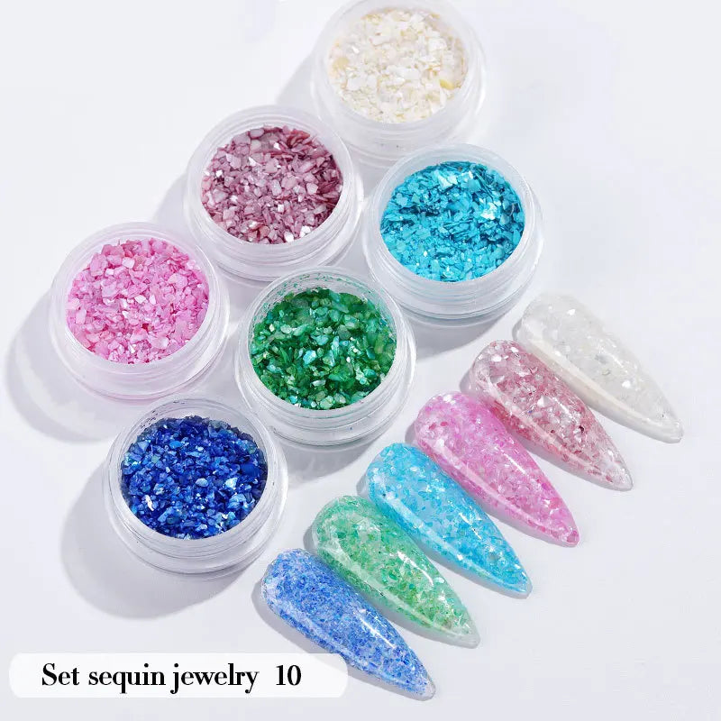 CHS040  new nail powder glitter holiday party beautiful shiny nail decoration star love geometry glitter powder