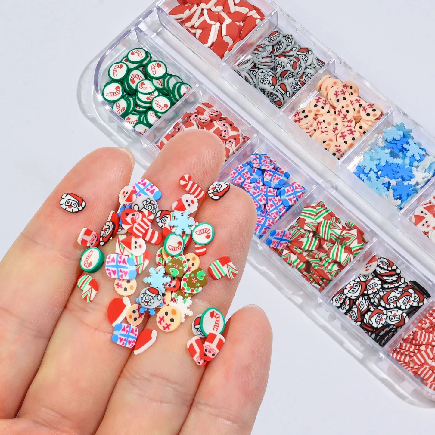 CHS048  New Soft pottery Christmas slices Filler For Nails Art Tips Slime Christmas For Kids DIY slime Accessories Supplies