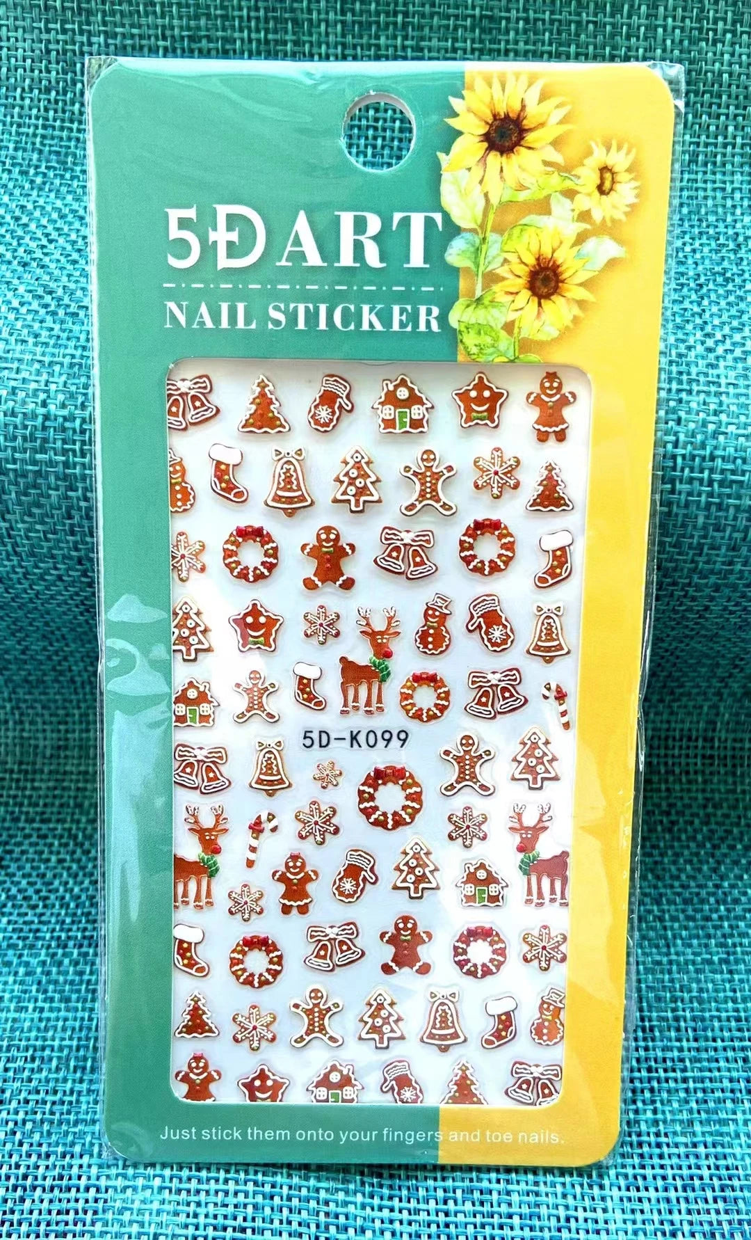 CHS031  Tik Tok Hot 5d Christmas White Snowflake Elk Nail Sticker Decals Transfer Foil Nail Art Stickers Manicure