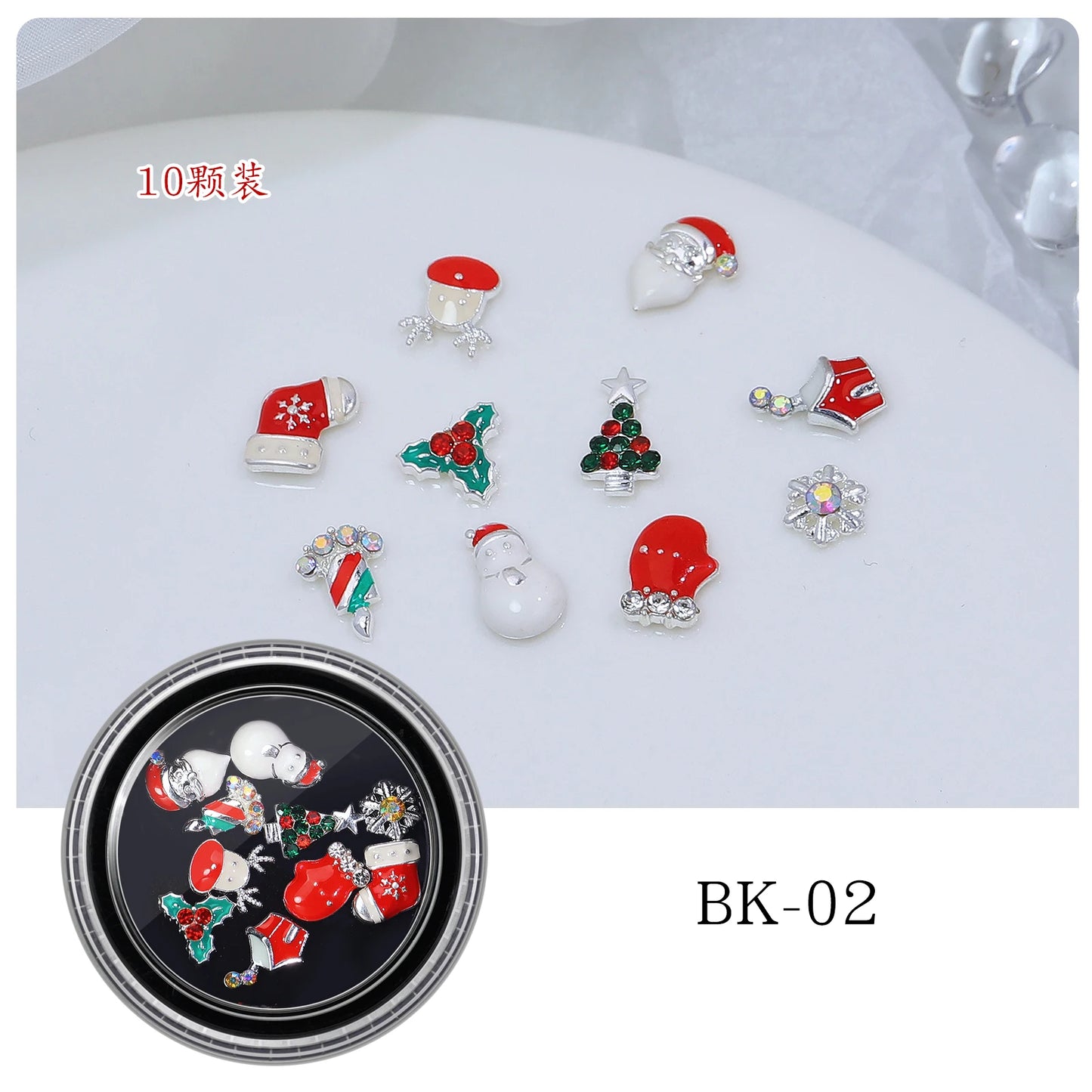 CHS032  Nail art Alloy Metal Christmas Drop Oil Charms Gold Pendant For DIY Bracelet Necklace Jewelry Making