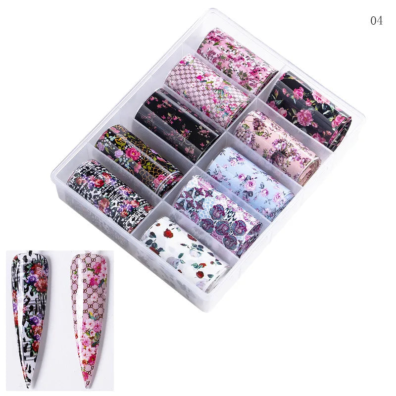 CHS039 Gradient nail Starry Sky Paper Nail Art transfer paper Foils Shining Classic Design Slider for Nails Decoration