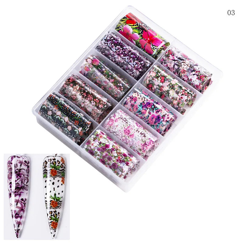 CHS039 Gradient nail Starry Sky Paper Nail Art transfer paper Foils Shining Classic Design Slider for Nails Decoration