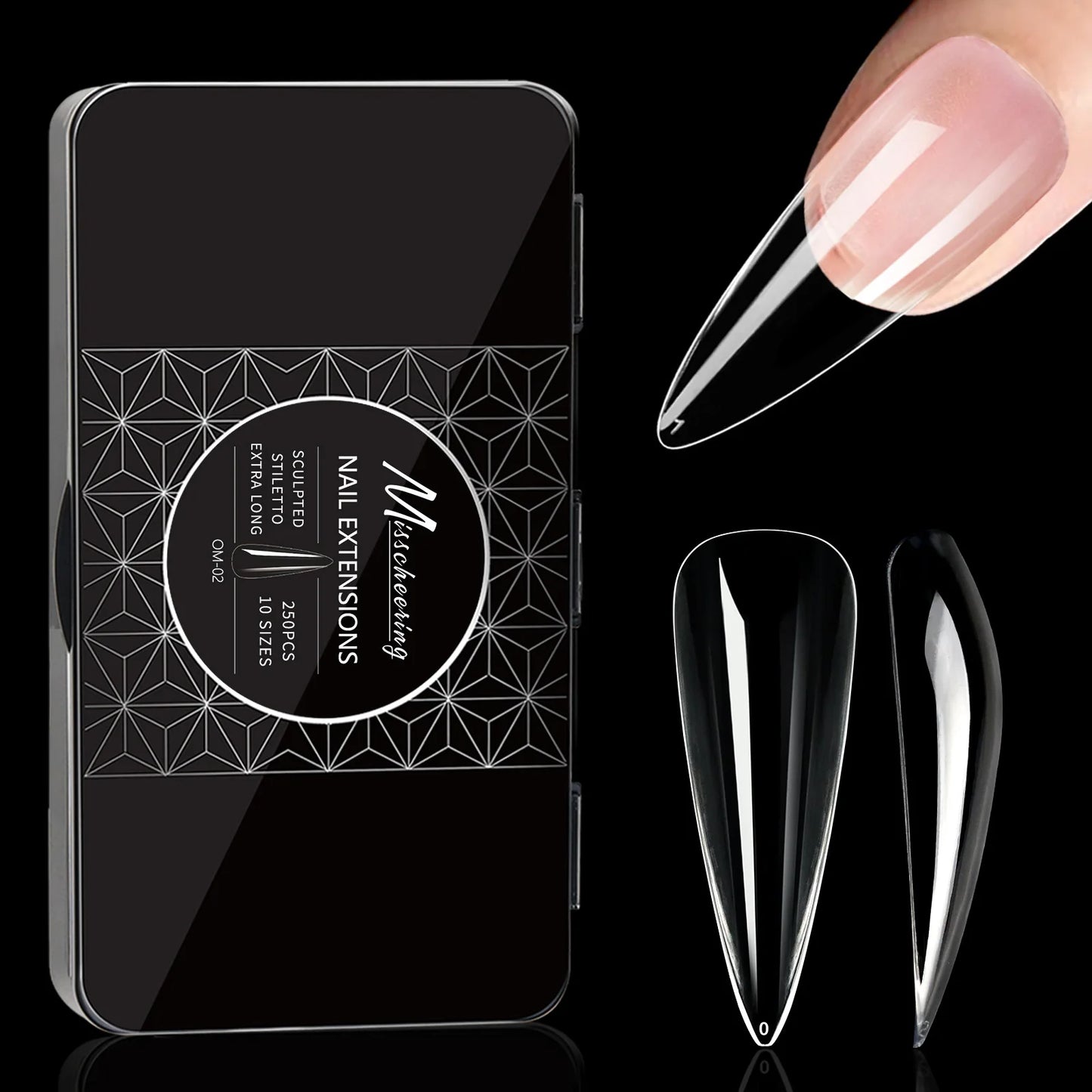 New high quality full cover nails tips extension almond wholesales square nail tips coffin soft gel press on tips clear