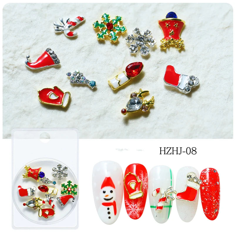 CHS035  Snowflake Christmas Halloween Ornaments Nail Art Decorations Nail Art Mixed Alloy Christmas Series Nail Art Accessories