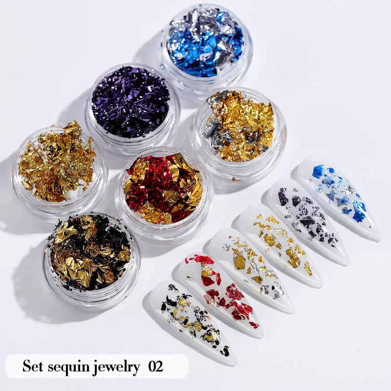 CHS040  new nail powder glitter holiday party beautiful shiny nail decoration star love geometry glitter powder