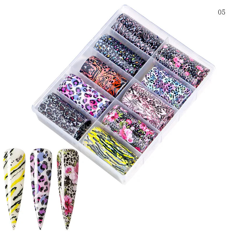 CHS039 Gradient nail Starry Sky Paper Nail Art transfer paper Foils Shining Classic Design Slider for Nails Decoration