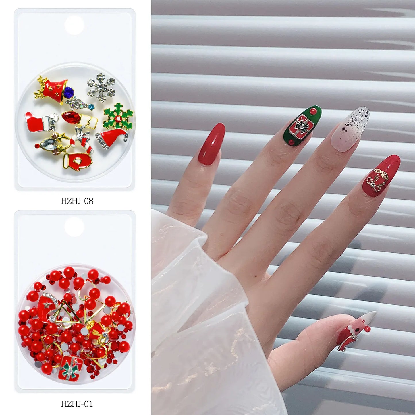 CHS035  Snowflake Christmas Halloween Ornaments Nail Art Decorations Nail Art Mixed Alloy Christmas Series Nail Art Accessories