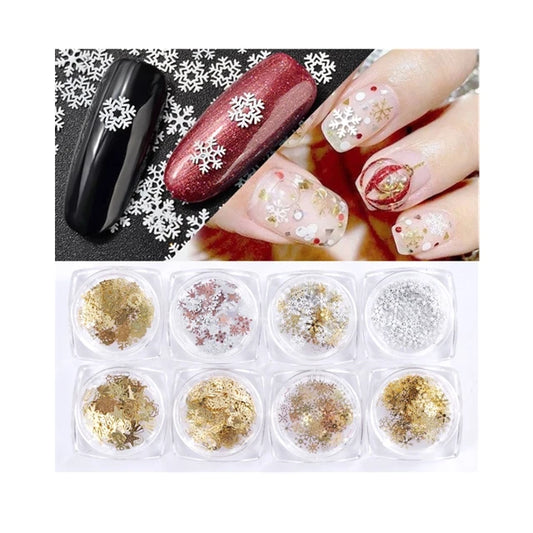 CHS007  Christmas Manicure Skull Patch 3D DIY Hollow Metal Nail Stud Art Deco Gold Rivet Manicure Nail Art Decoration