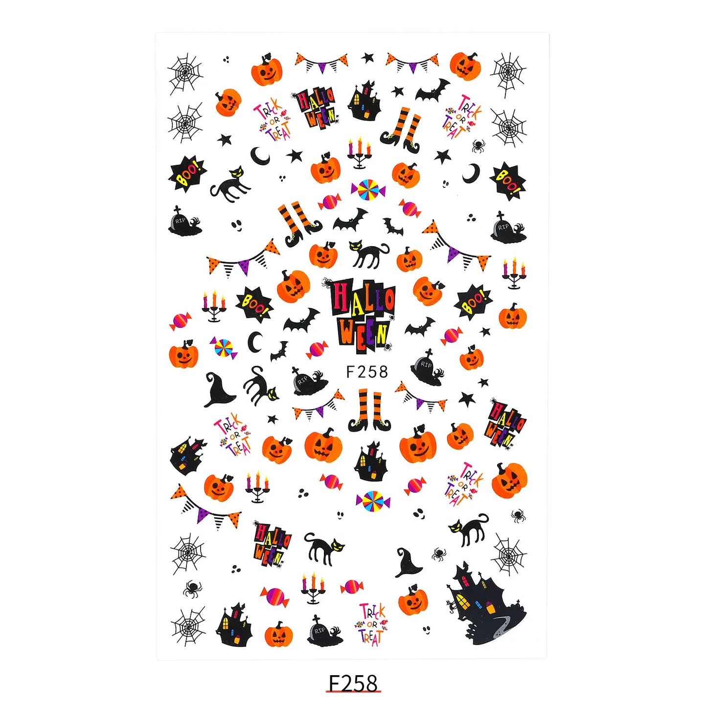 CHS017 New Halloween Nail Sticker Christmas Santa Nail Art 3D Sticker