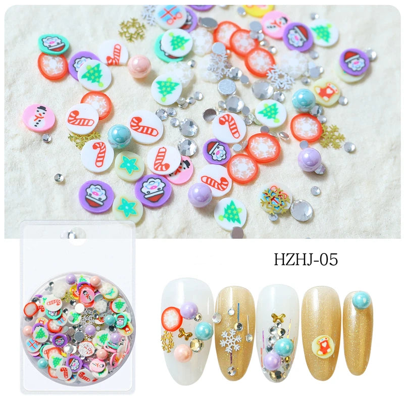 CHS035  Snowflake Christmas Halloween Ornaments Nail Art Decorations Nail Art Mixed Alloy Christmas Series Nail Art Accessories