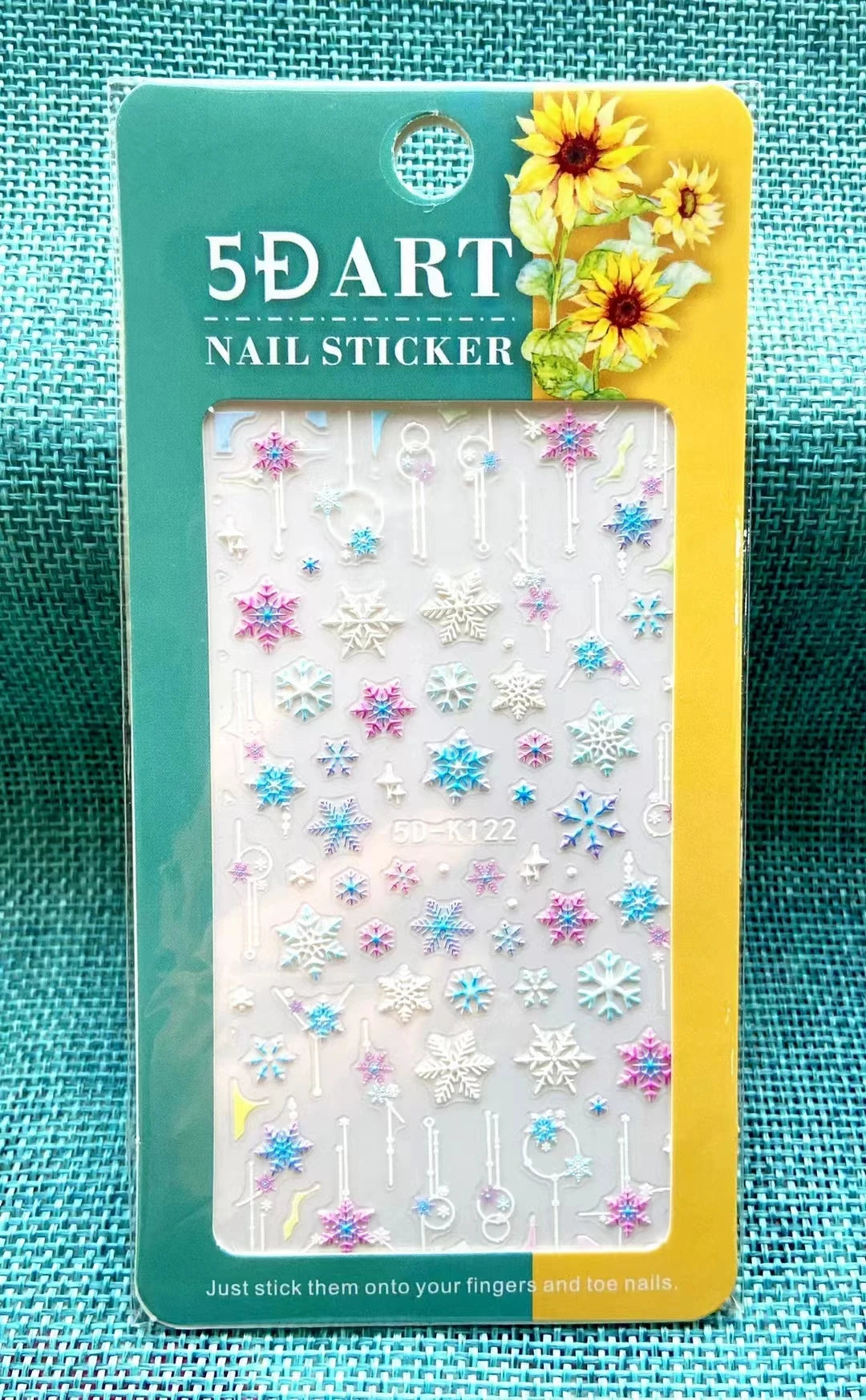 CHS031  Tik Tok Hot 5d Christmas White Snowflake Elk Nail Sticker Decals Transfer Foil Nail Art Stickers Manicure