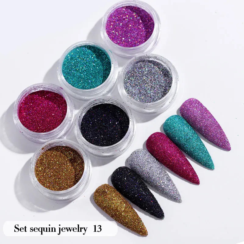 CHS040  new nail powder glitter holiday party beautiful shiny nail decoration star love geometry glitter powder