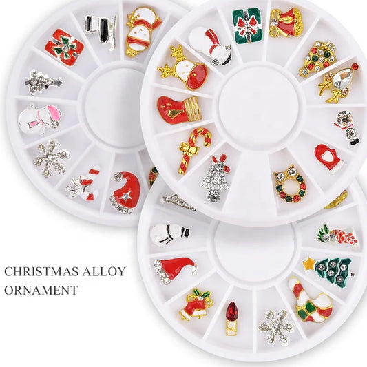 CHS004  Alloy Christmas Nail Decoration Wheel 3D Nail Jewelry Accessories