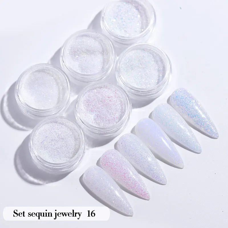 CHS040  new nail powder glitter holiday party beautiful shiny nail decoration star love geometry glitter powder