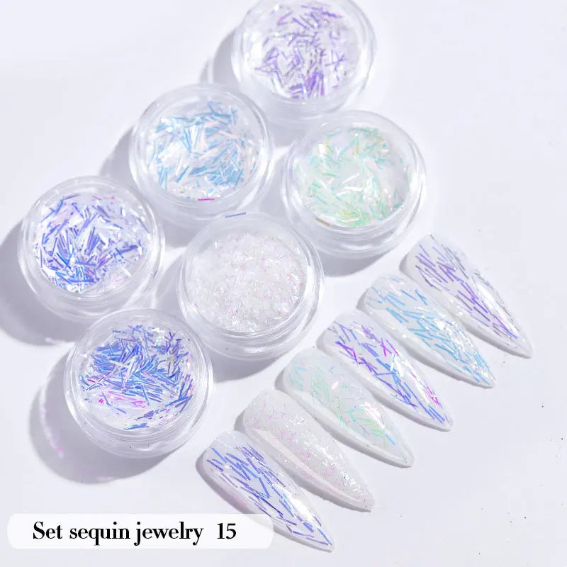 CHS040  new nail powder glitter holiday party beautiful shiny nail decoration star love geometry glitter powder