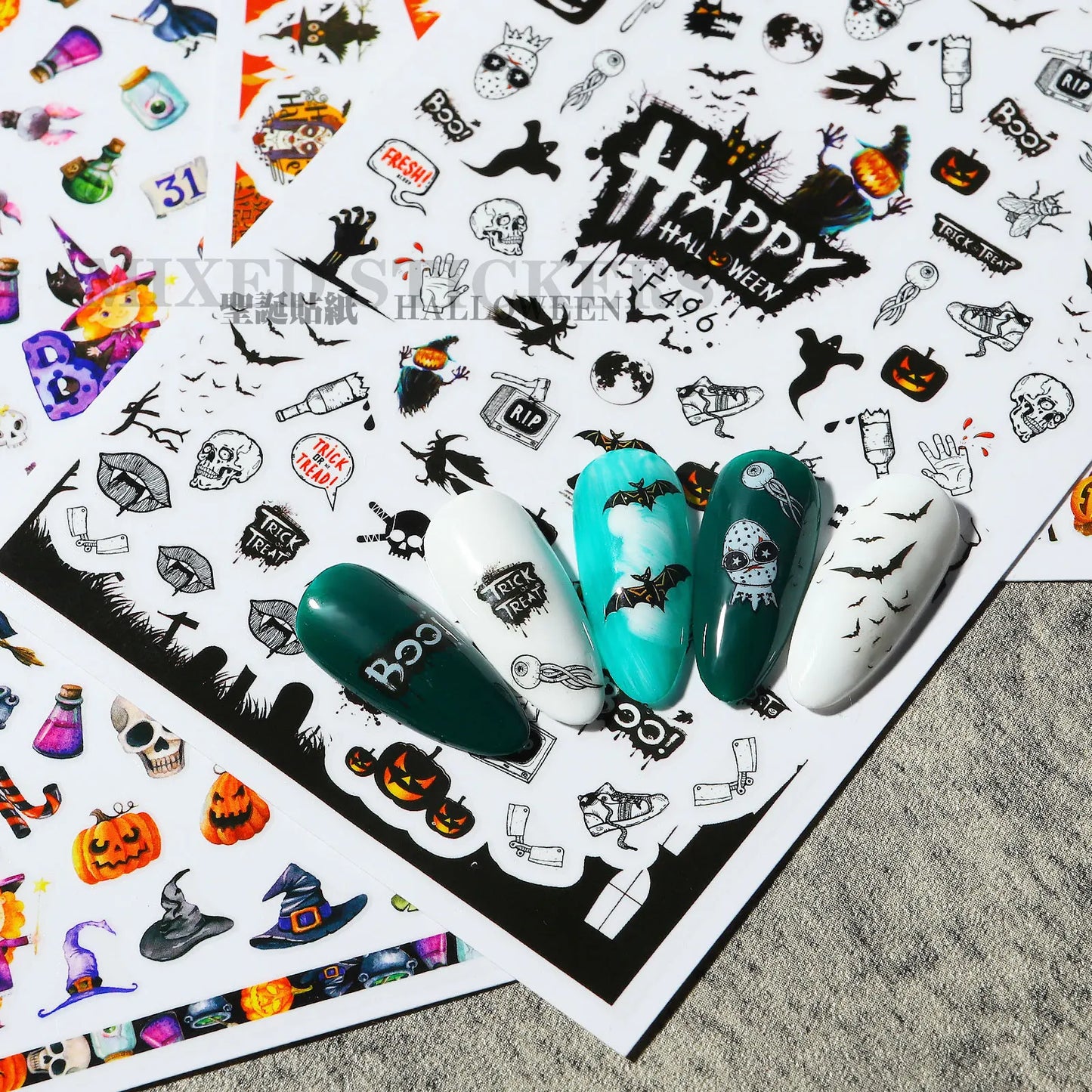 CHS017 New Halloween Nail Sticker Christmas Santa Nail Art 3D Sticker