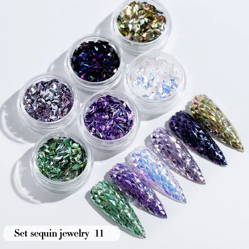 CHS040  new nail powder glitter holiday party beautiful shiny nail decoration star love geometry glitter powder