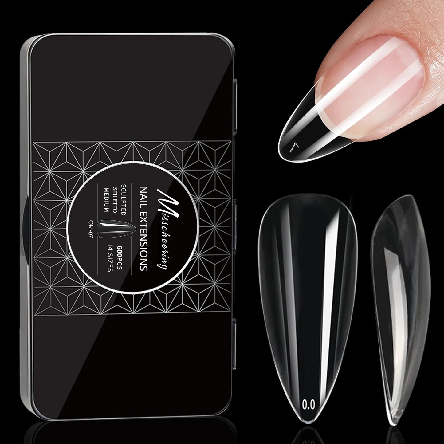 New high quality full cover nails tips extension almond wholesales square nail tips coffin soft gel press on tips clear