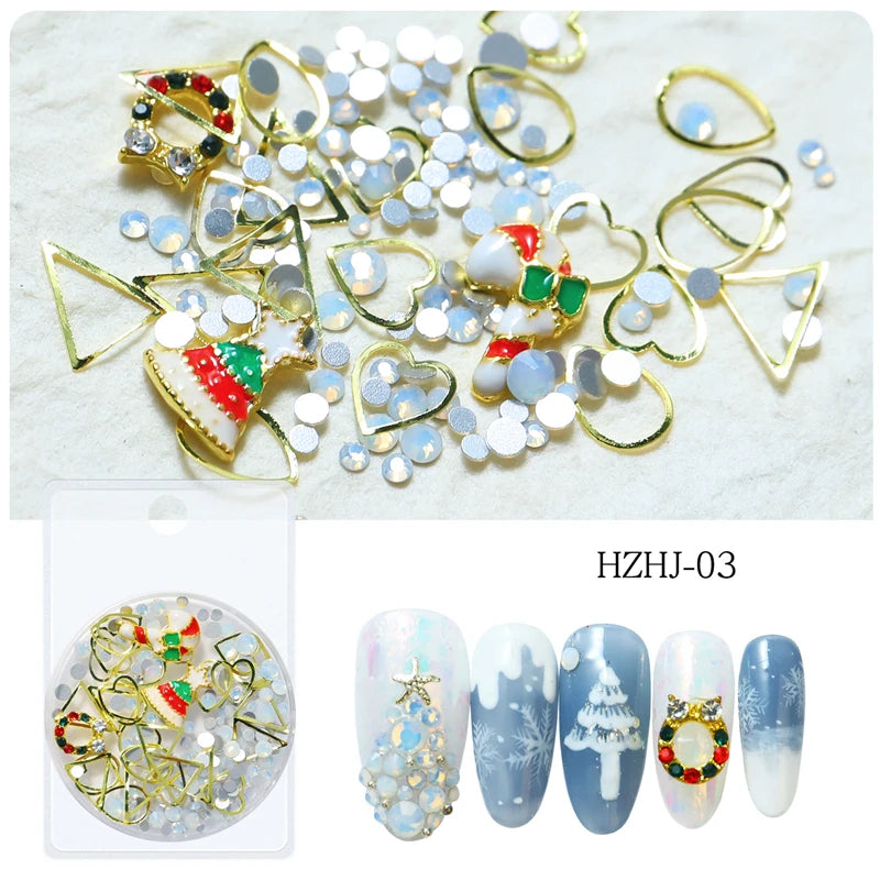 CHS035  Snowflake Christmas Halloween Ornaments Nail Art Decorations Nail Art Mixed Alloy Christmas Series Nail Art Accessories