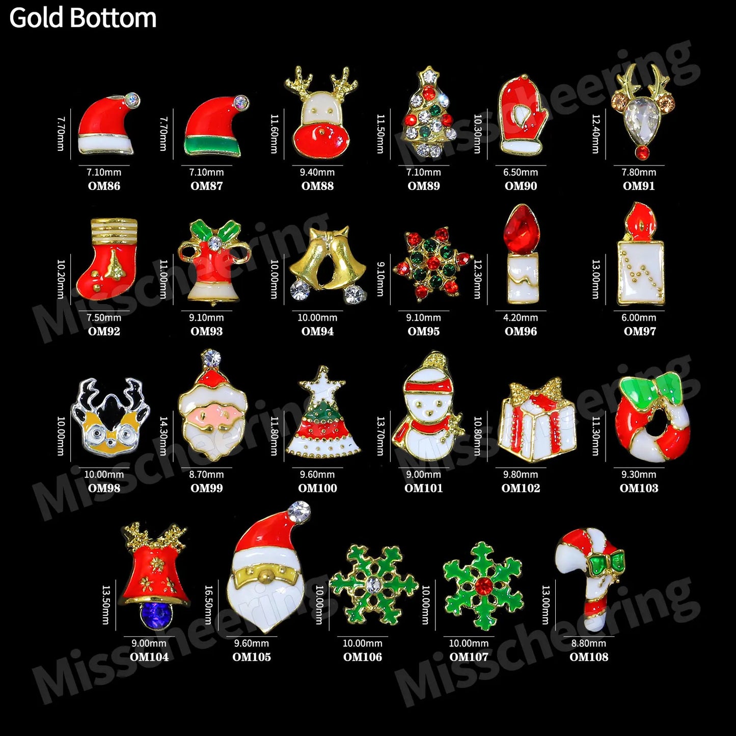 CHS047  24 girds Alloy Christmas Mix Shapes Christmas Metal Charm Nail art Decoration Wheel 3D Nail Jewelry Accessories