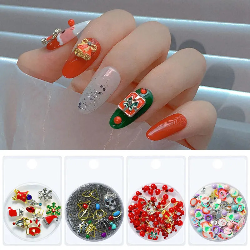 CHS035  Snowflake Christmas Halloween Ornaments Nail Art Decorations Nail Art Mixed Alloy Christmas Series Nail Art Accessories