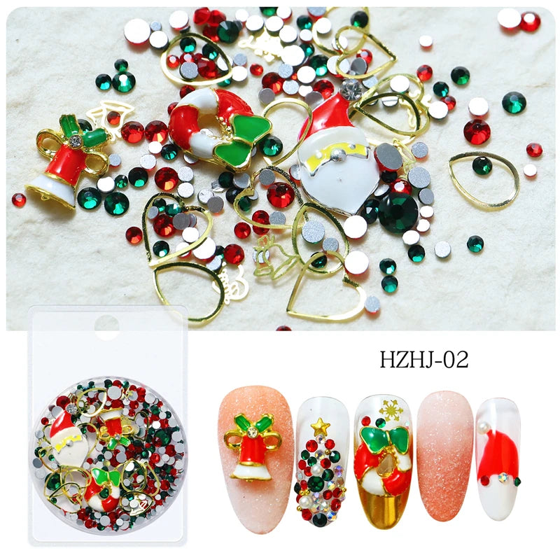 CHS035  Snowflake Christmas Halloween Ornaments Nail Art Decorations Nail Art Mixed Alloy Christmas Series Nail Art Accessories