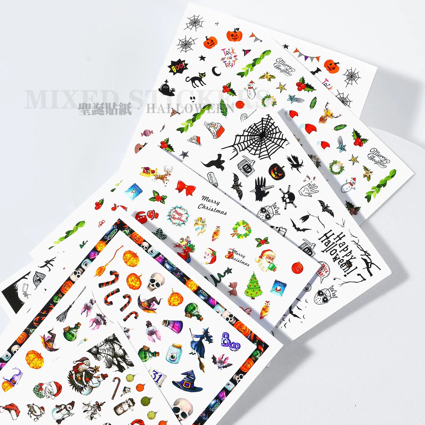 CHS017 New Halloween Nail Sticker Christmas Santa Nail Art 3D Sticker