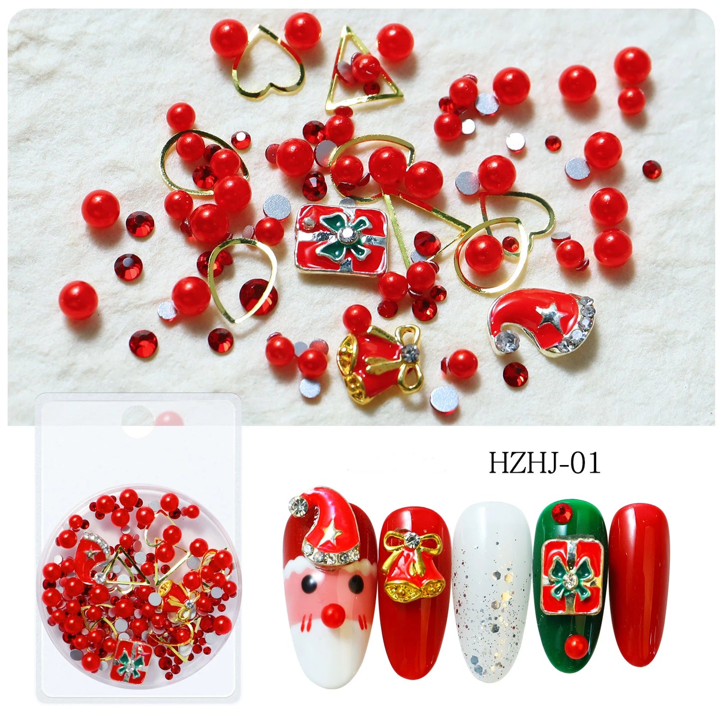 CHS035  Snowflake Christmas Halloween Ornaments Nail Art Decorations Nail Art Mixed Alloy Christmas Series Nail Art Accessories