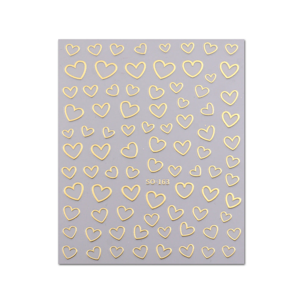 VAL007  New manicure stickers wholesale ins hot 3D golden love irregular lines nail stickers simple nail