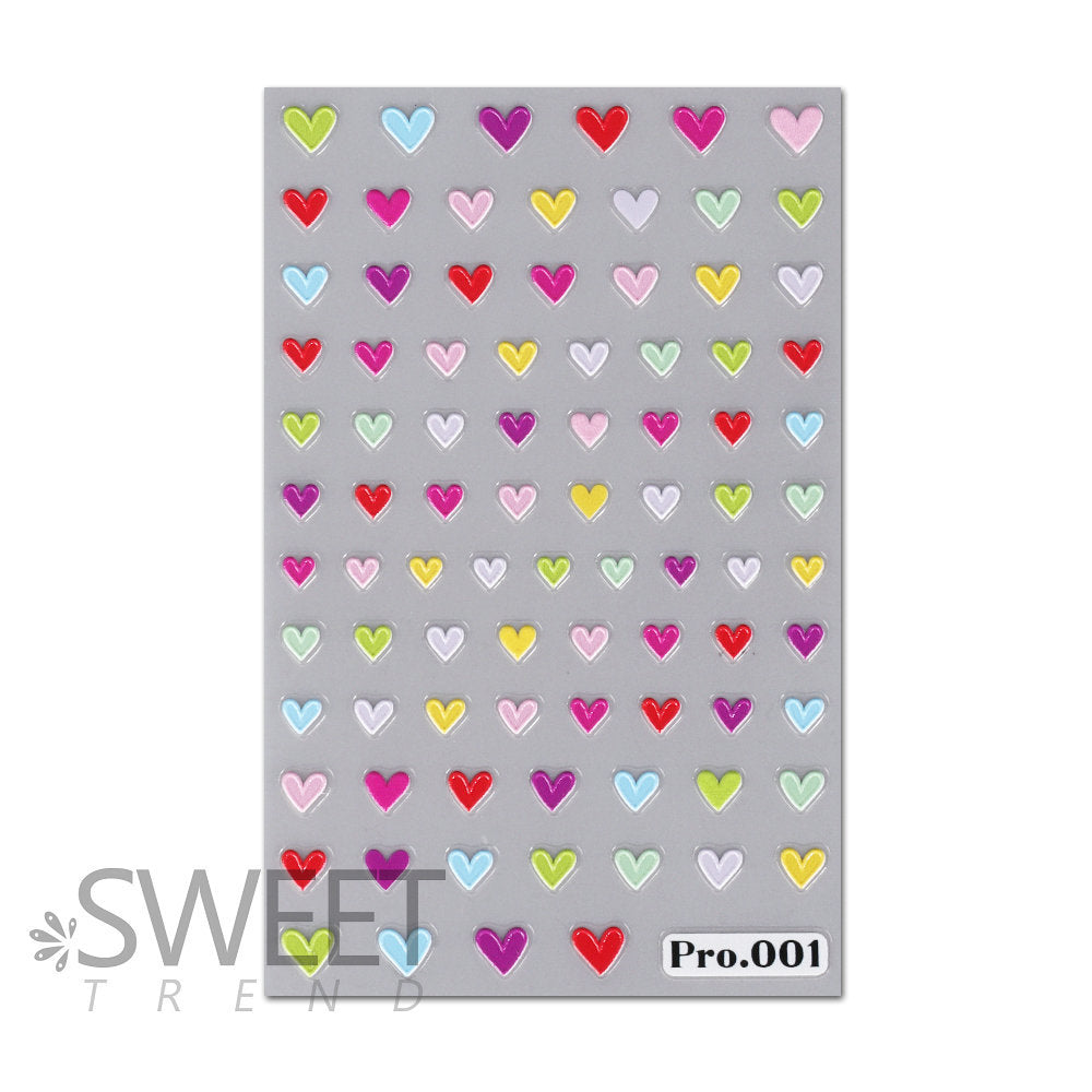 VAL014  New manicure stickers wholesale three-dimensional relief color love nail decals Valentine's Day summer sweet manicure