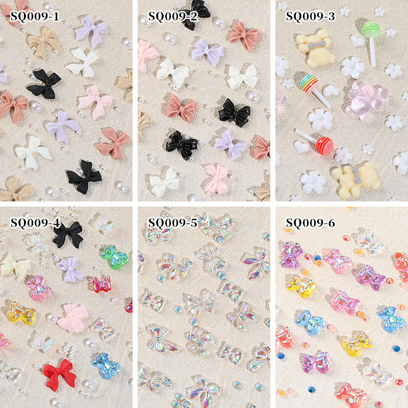 NDE069 Nail Art Jewelry Versatile Color Diamond Camellia Butterfly Flat Bottom Diamond Super Flash Tool Accessories Decoration