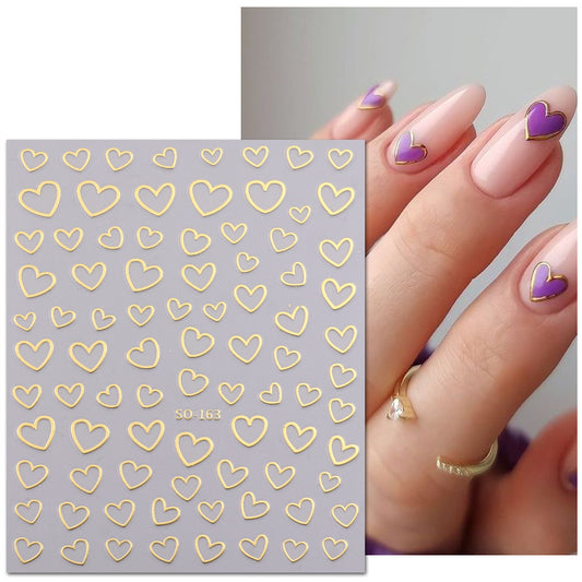 VAL007  New manicure stickers wholesale ins hot 3D golden love irregular lines nail stickers simple nail