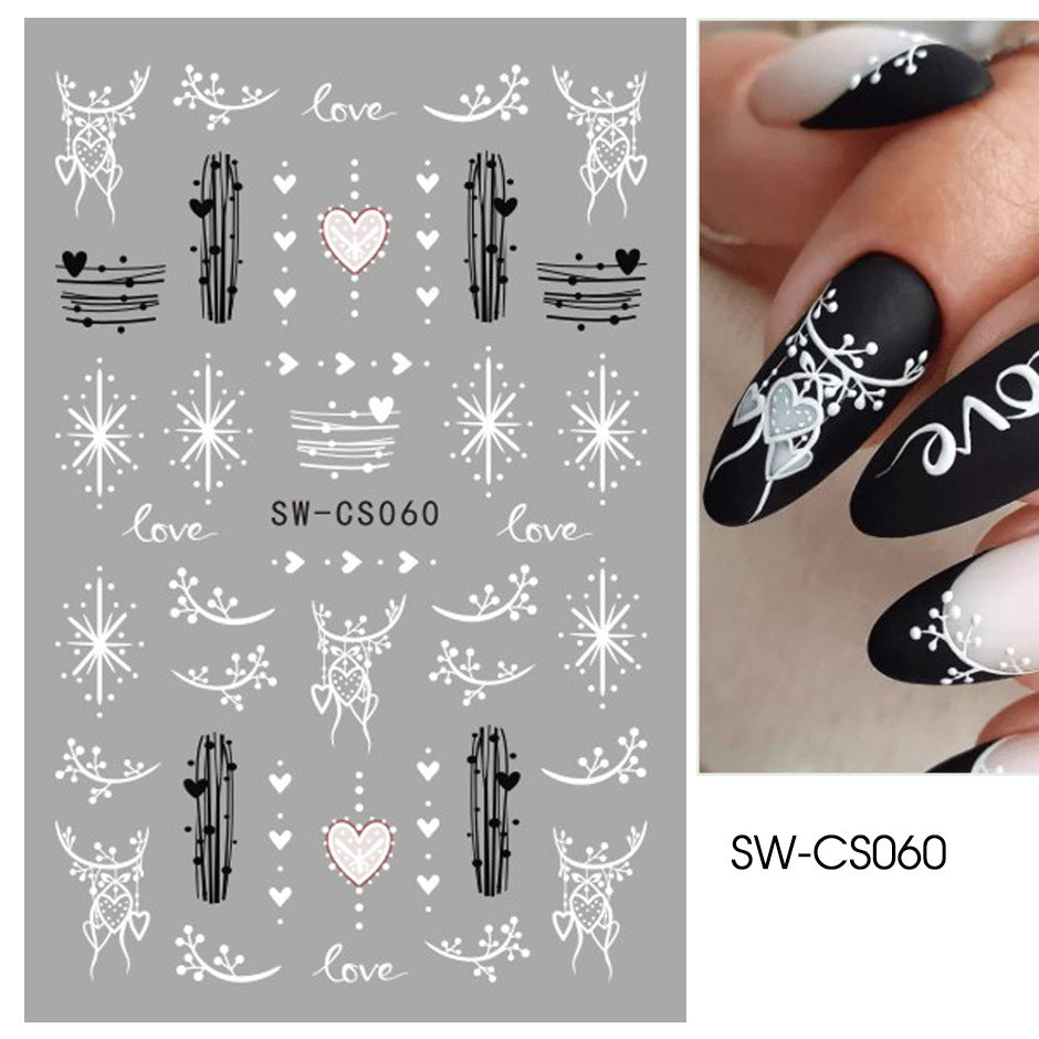 VAL002  Valentine's Day Nail Art Stickers Wholesale Cross-Border Valentine's Day Love Balloon Gift Nail Decals