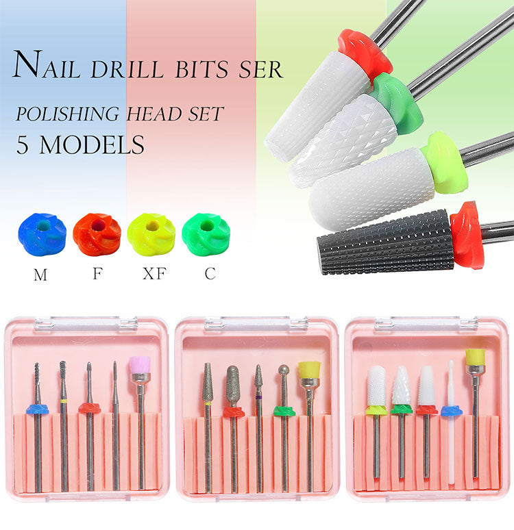 FMT030 Nail art tungsten steel drill bits straight groove teeth two-way unloading polishing