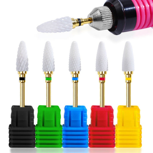 FMT007 Nail Art Tools Electric White Ceramic Drill Bits Polisher Drill Bits