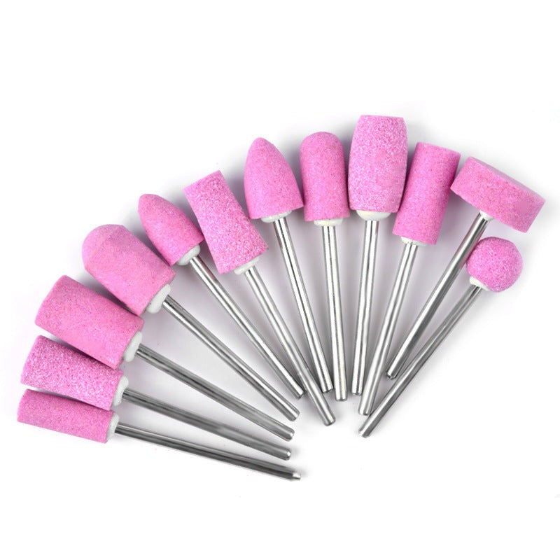 FMT025 Quartz pink grinding head Nail polisher drill bits Polishing head drill bits set