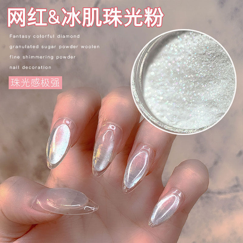 FFMA003 New Popular ice cube manicure pearl powder, ice muscle powder, fairy highlight powder, ice through