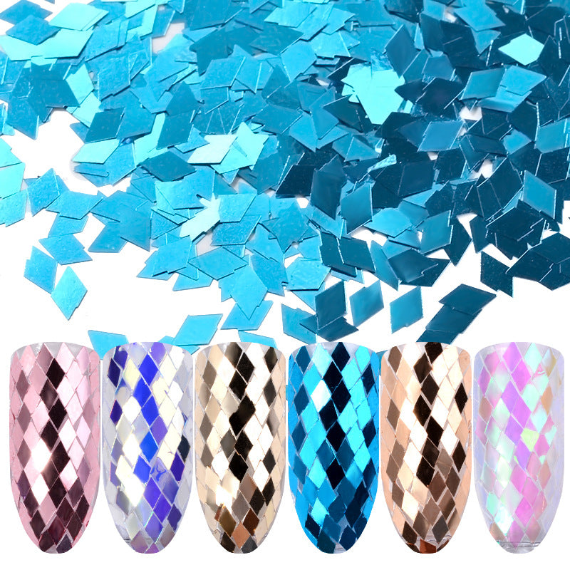 FFMB014 Nail Art Diamond Sequin Set, Laser Glitter Nail Decorations, 6pcs