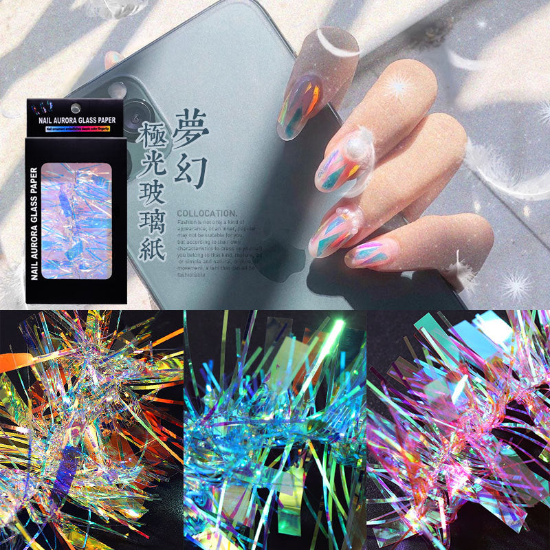 FSMB009 Nail light stickers, glass magic paper, laser mirror stickers