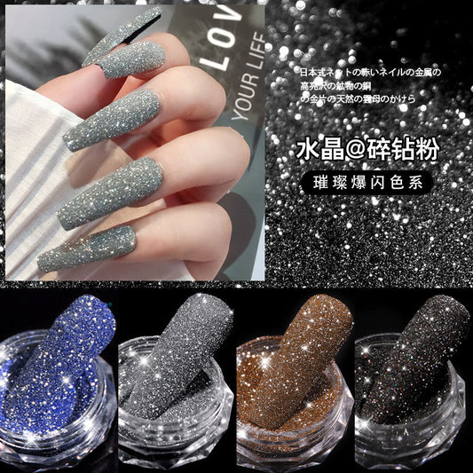 FFMA005 Broken diamond powder, nail accessories, nail glitter, sequins colorful diamond powder, broken diamond effect, white diamond glitter