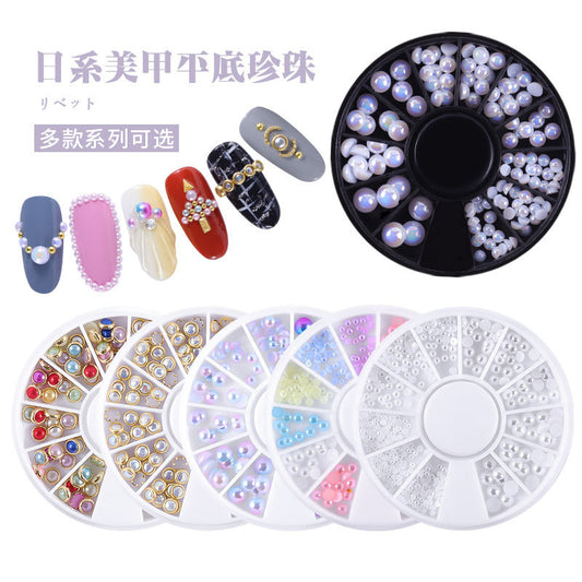 FDME008 Nail decoration turntable, edging pearl AB color nail turntable pearl disc collection