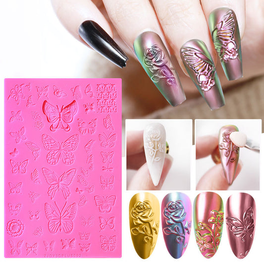 FYMB011 New Nail Art Silicone Upgraded Printing Template, Plastic Template 3D Stereo Relief