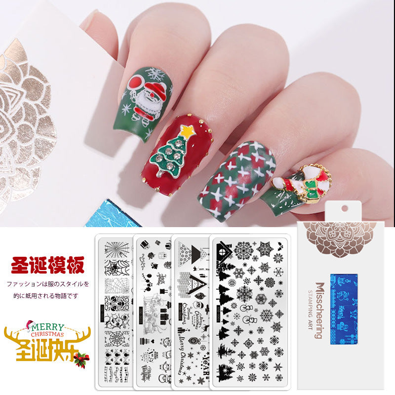 FYMB012 Christmas nail art stencil print template, nail decoration print stencil, painted stencil for paper card packaging