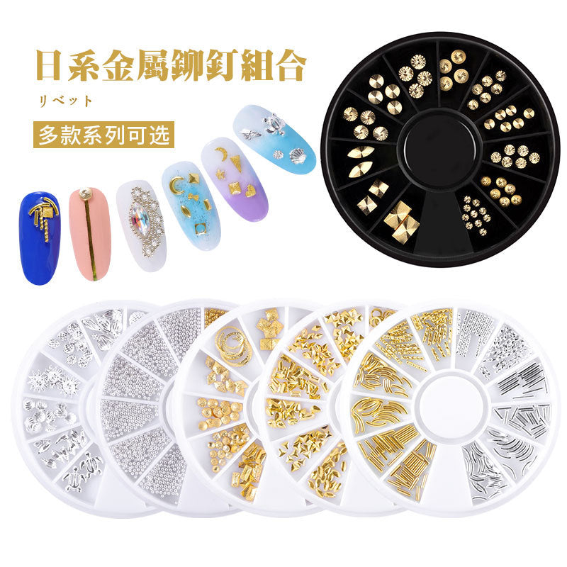 FDME007 Threaded Rivet Jewelry Nail Art Spiral Rivet Hollow Metal Rivet Turntable Collection