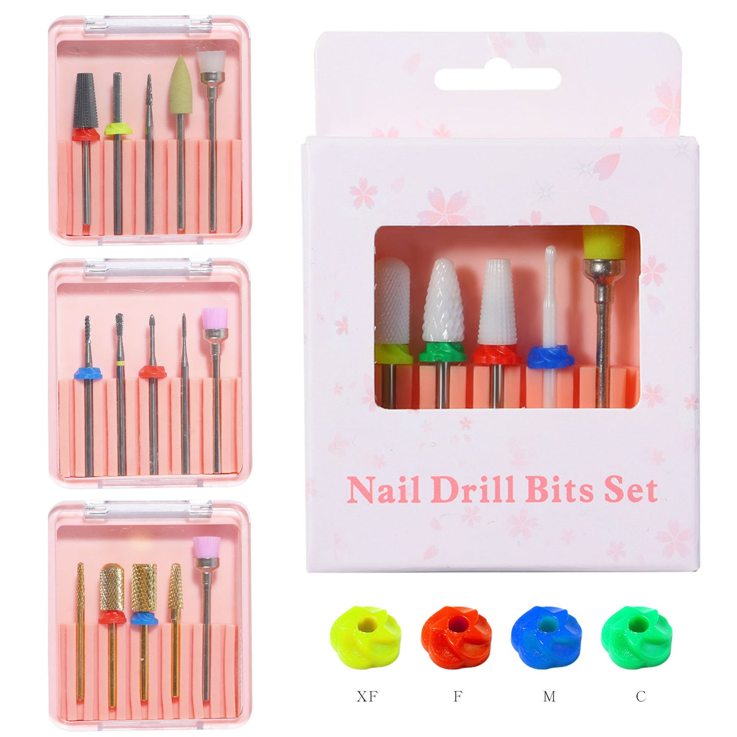 FMT030 Nail art tungsten steel drill bits straight groove teeth two-way unloading polishing