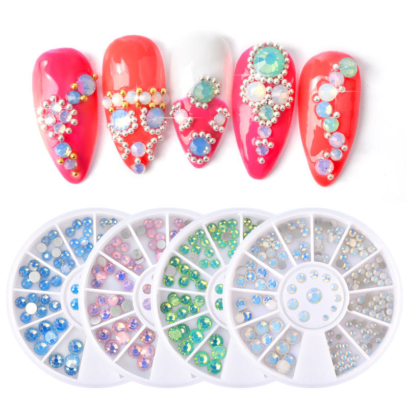 FDME013 Nail Art Jewelry Protein Rhinestone Symphony Flat Snow Protein Nail Sticker Diamond Disc Pack