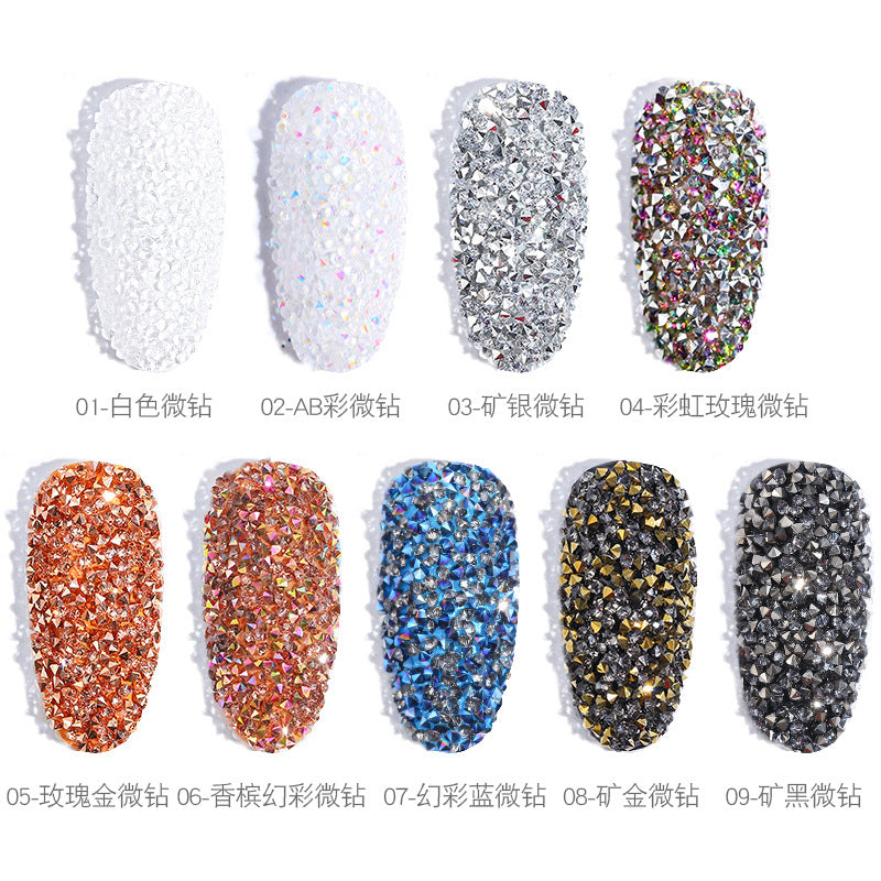 FDMC021 Nail Art Jewelry Nail Sequin Beads, Crystal Sand Micro Beads Micro Diamonds Tip Bottom Diamond Jewelry Diamonds