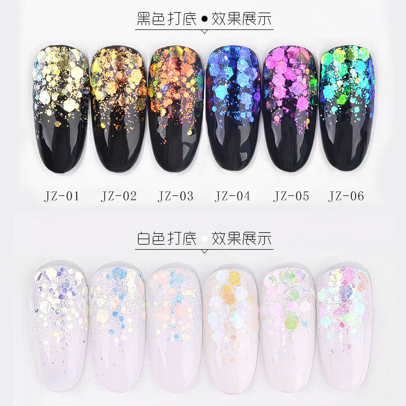 FFMB009 Nail art sequins, super glitter thickness mixed glitter powder, magic combination sequins DIY phototherapy nail decoration