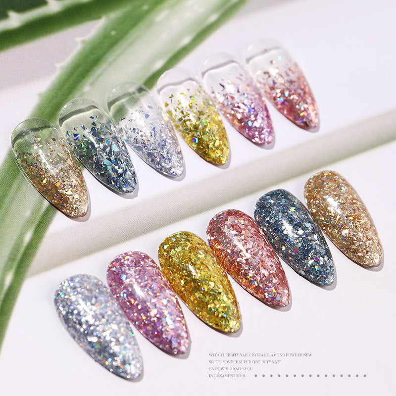 FFMB003 Irregular laser starry sky fragments sequins, nail stickers color-changing glitter