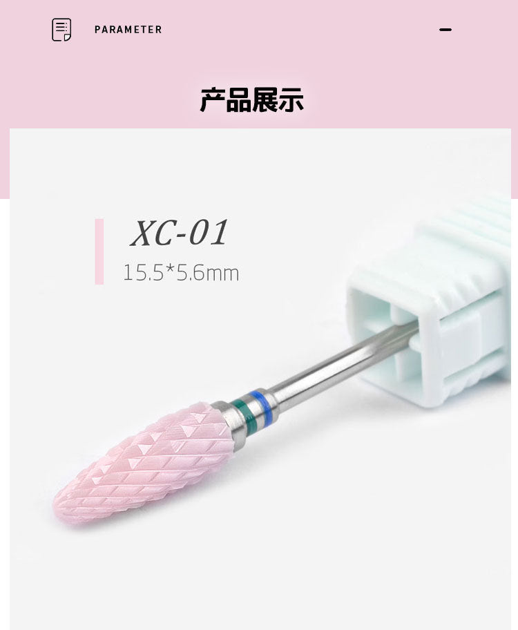 FMT003 New Ceramic Pink Nail Drill Bits   Electric Nail Grinder Tool